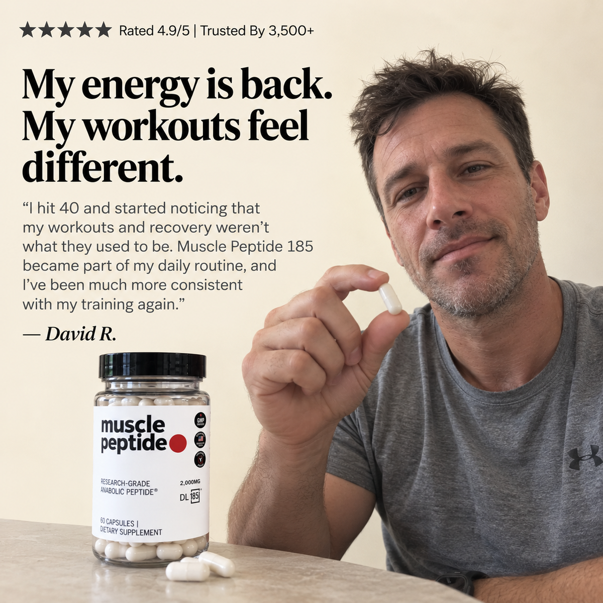 Muscle Peptide 185 Supplements Build Lean Muscle 3X Faster