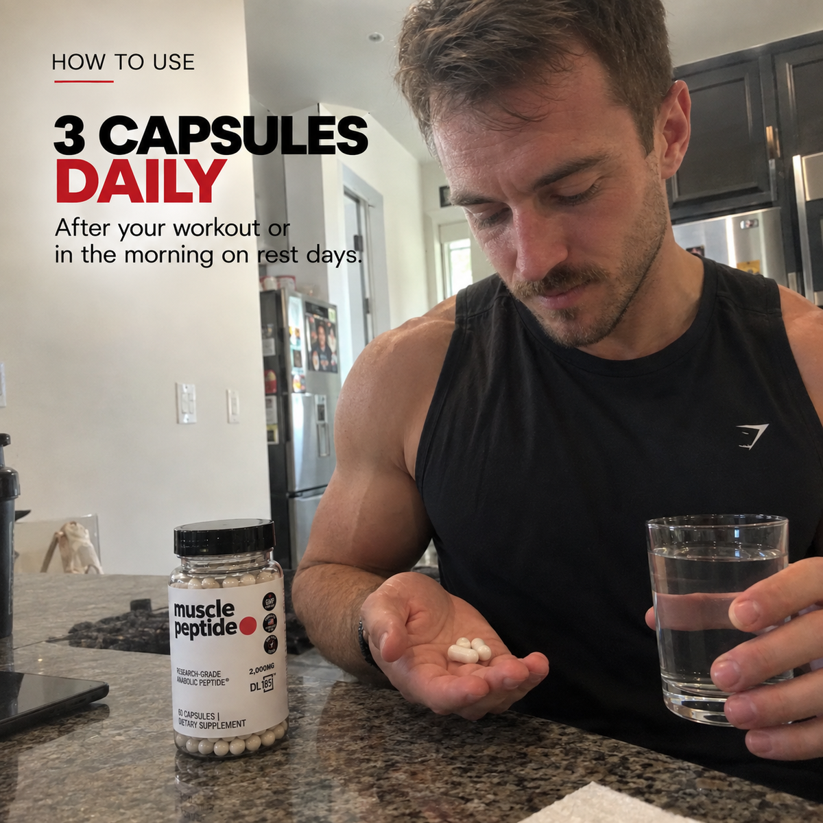 Muscle Peptide 185 Supplements Build Lean Muscle 3X Faster